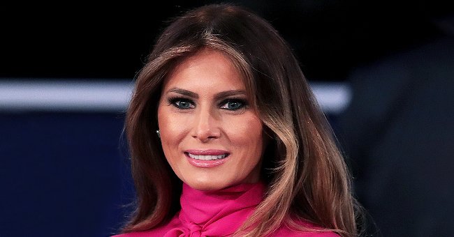 Melania Trump Goes Mask-Less to Meet Girl Scouts in Speckled Dress and ...