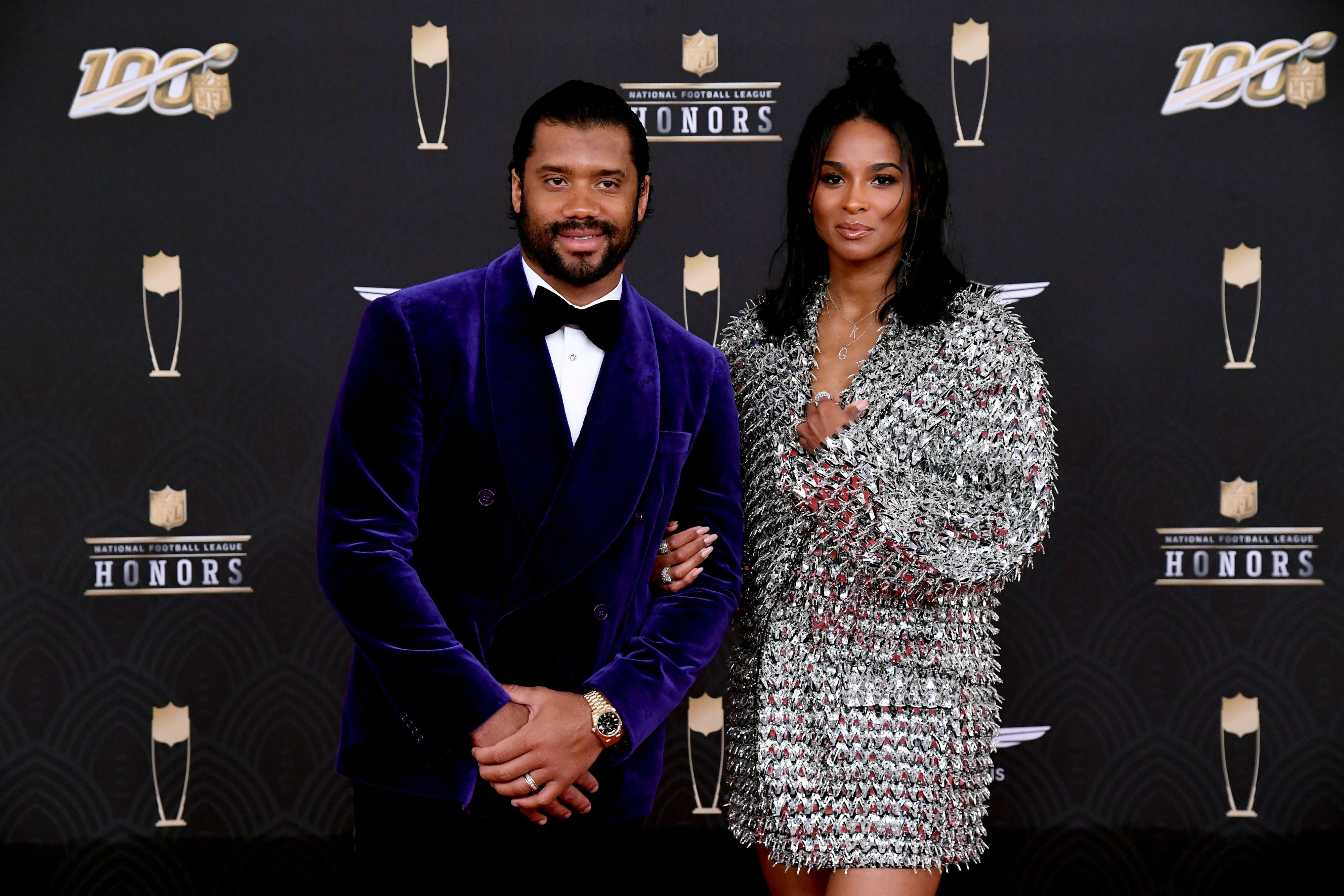 Russell Wilson and Ciara attend the 9th Annual NFL Honors at Adrienne Arsht Center on February 01, 2020 | Photo: Getty Images