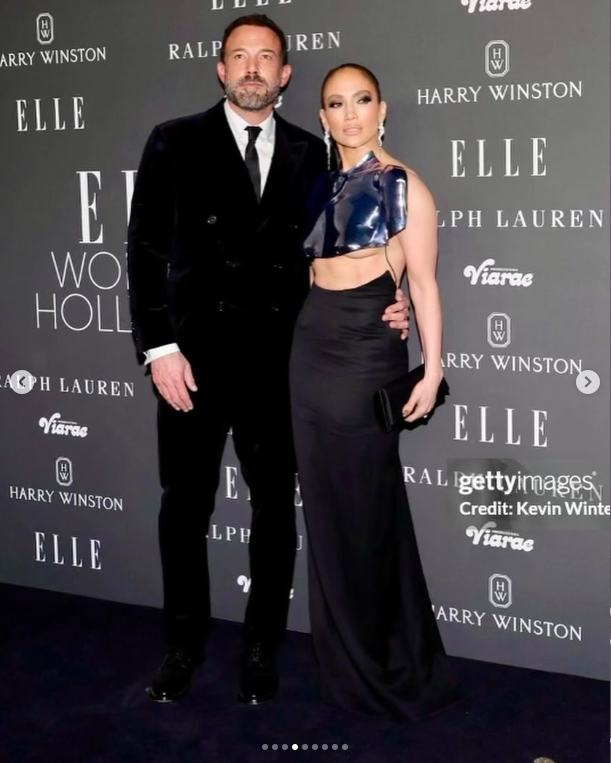 Ben Affleck and Jennifer Lopez posing for a picture at the Women in Hollywood event posted on December 6, 2023 | Source: Instagram/jlo