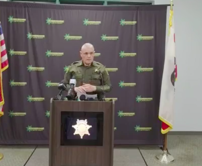 Butte County Sheriff Kory Honea giving the press briefing about the school shooting, posted on December 5, 2024 | Source: Facebook/Butte County Sheriff