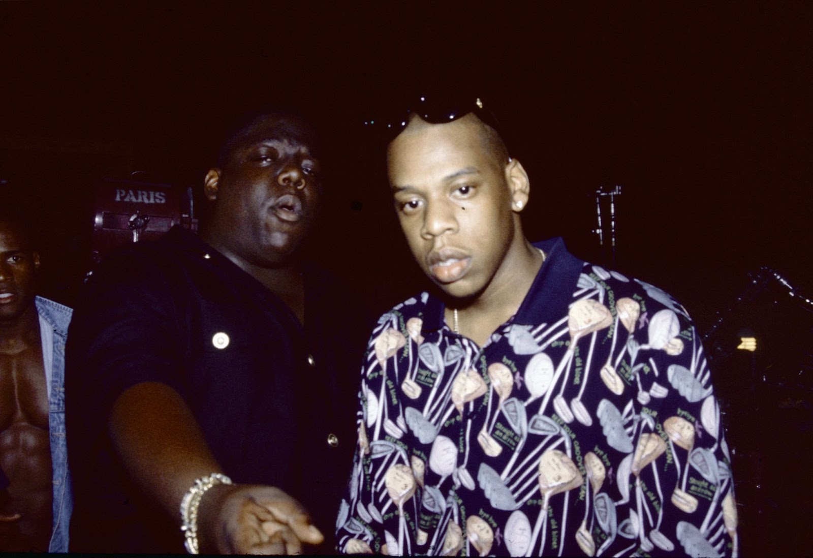 Rappers The Notorious BIG and Jay-Z at a party in New York circa 1996. | Source: Getty Images