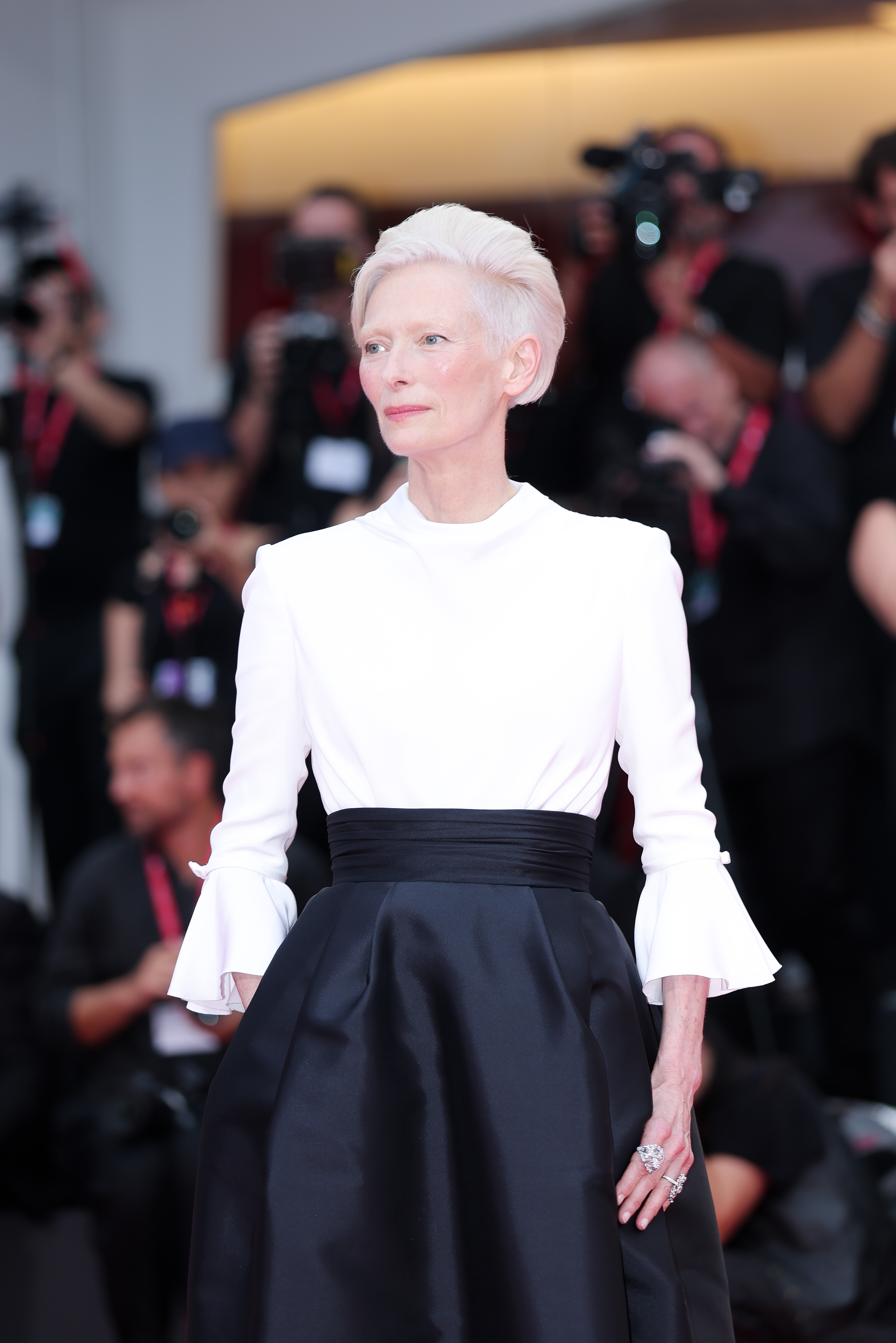 Tilda Swinton at the "La Grazia" red carpet during the 82nd Venice International Film Festival on August 27, 2025, in Italy. | Source: Getty Images