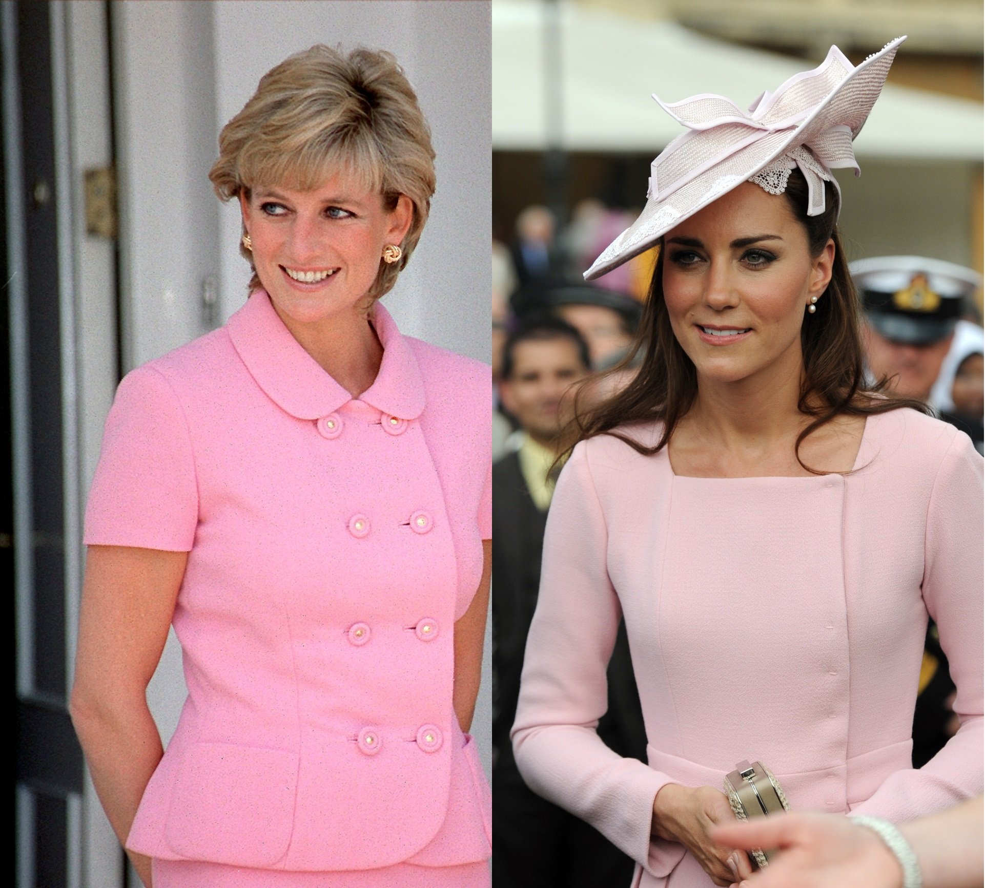 Princesa Diana en Argentina en noviembre de 1995 / Kate Middleton en Londres en mayo de 2012. | Foto: Getty Images