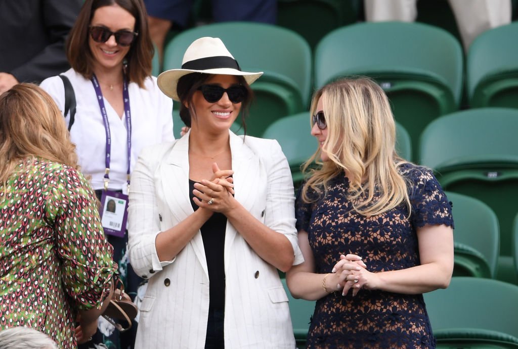 Meghan Markle watches on during the ladies' Singles Second round match between Serena Williams and Kaja Juvan  | Getty Images