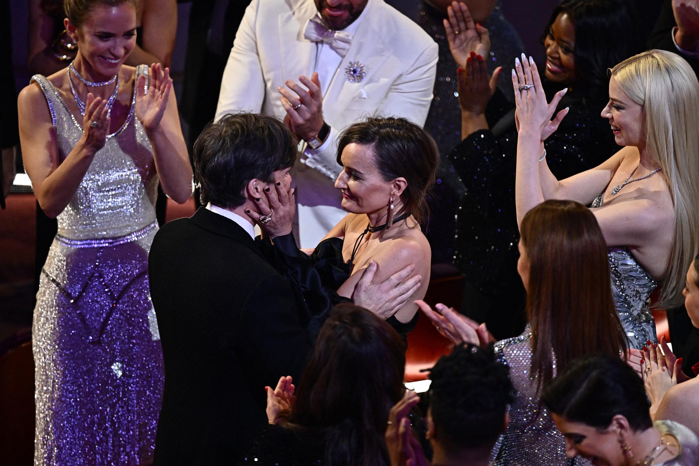 Cillian Murphy celebrates with his wife, Yvonne McGuinness, after winning the award for Best Actor during the 96th Annual Academy Awards in California on March 10, 2024 | Source: Getty Images