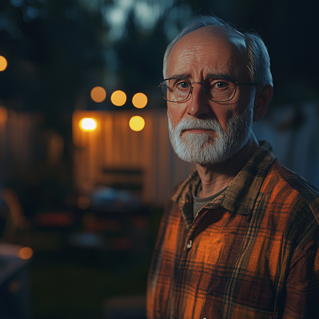 An older man looking straight ahead | Source: Midjourney