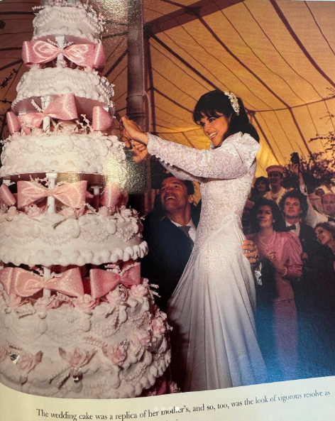 Maria Shriver cutting her wedding cake years ago, posted on July 24, 2024 | Source: Instagram/overthemoon and mariahkennedycuomo