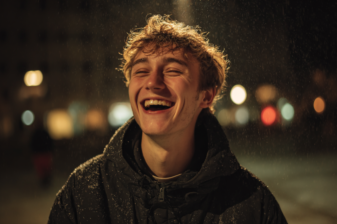 A teen boy laughing | Source: Midjourney