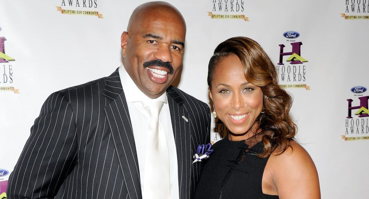 Comedian Steve Harvey and wife Marjorie Harvey arrive at the 9th Annual Ford Hoodie Awards and VIP Pre- Reception Hosted By Steve Harvey at Mandalay Bay Events Center on August 13, 2011 in Las Vegas, Nevada | Source: Getty Images