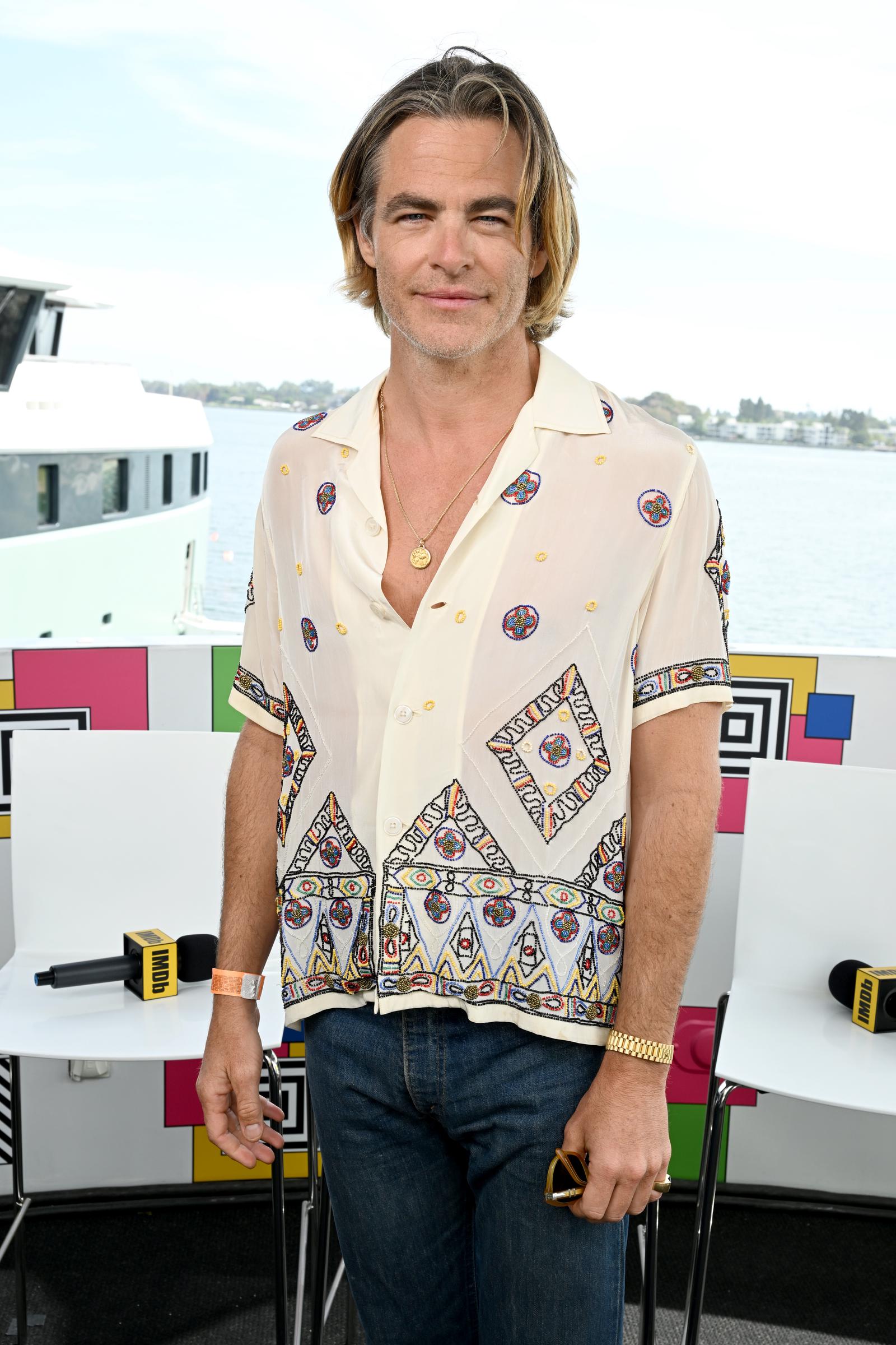 Chris Pine visits the #IMDboat At San Diego Comic-Con 2022: Day One on The IMDb Yacht on July 21, 2022 in San Diego, California. | Source: Getty Images