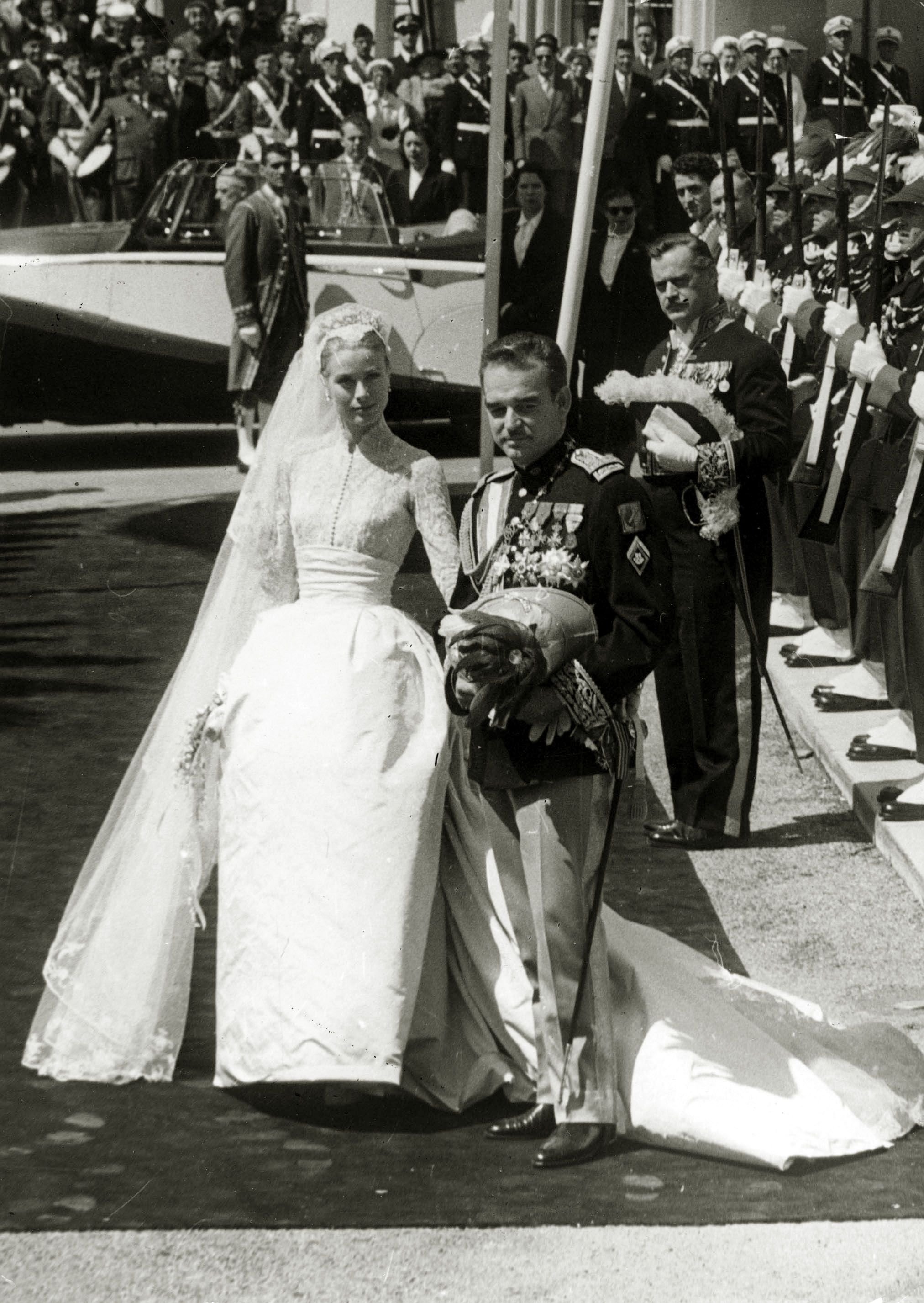 Prince Rainier III and Princess Grace Kelly of Monaco during their wedding, 20th century. | Source: Getty Images