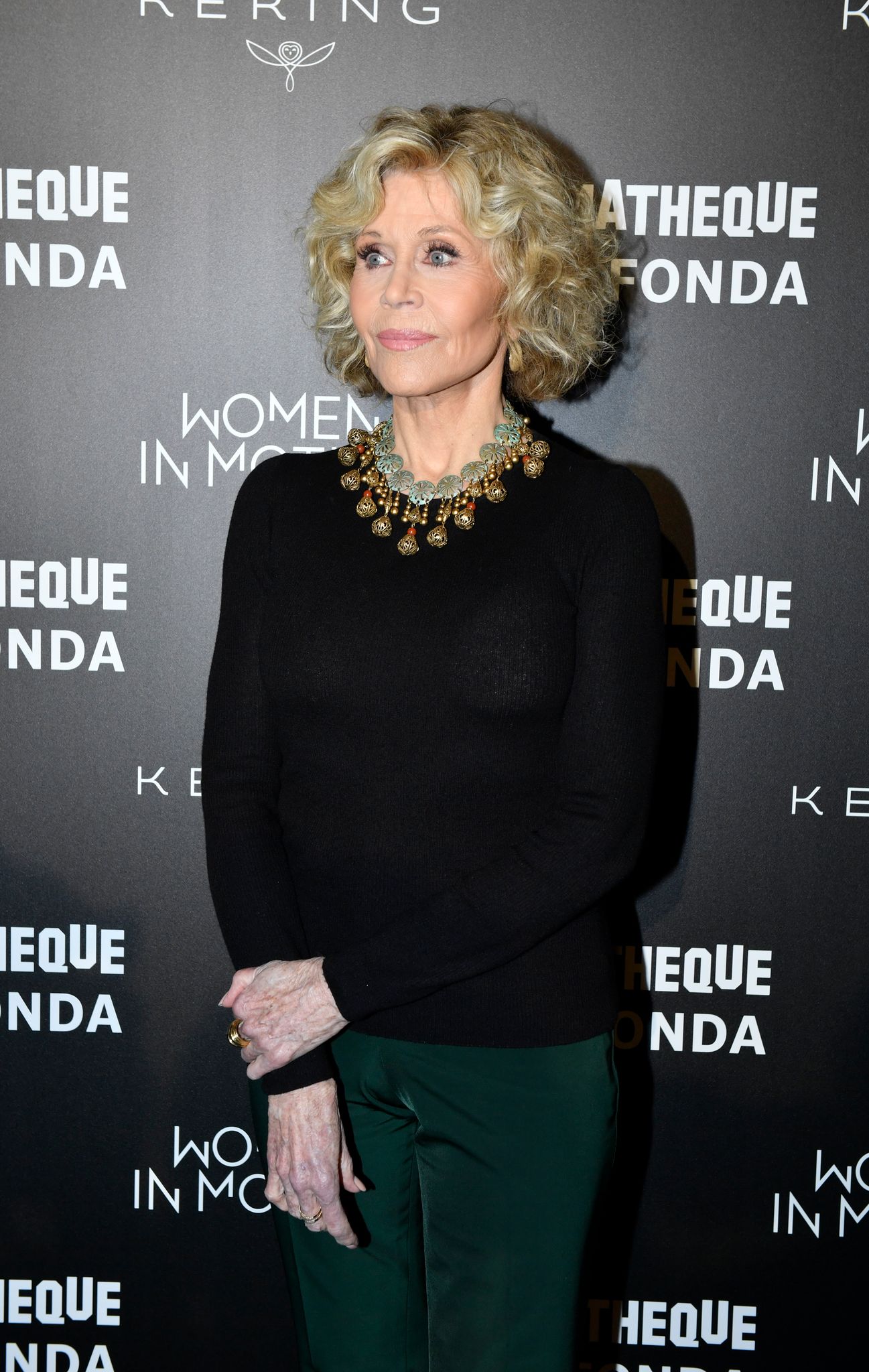 Jane Fonda during the Kering Women In Motion Master Class With Jane Fonda at la cinematheque on October 22, 2018 in Paris, France. | Source: Getty Images