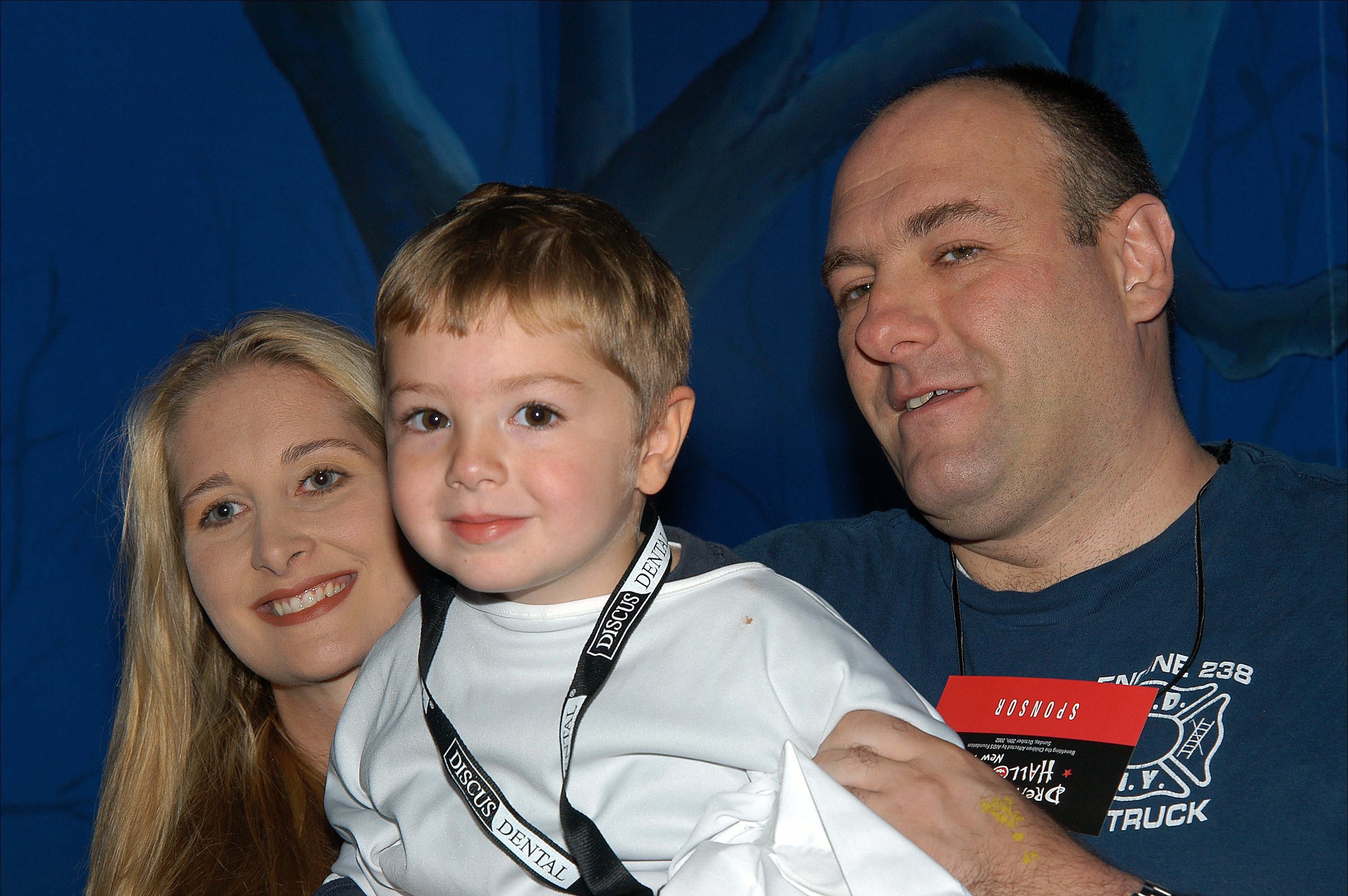 James Gandolfini with his ex-wife Marcy and their three-year-old son Michael at the Dream Halloween at Chelsea Piers. | Source: Richard Corkery/Getty Images
