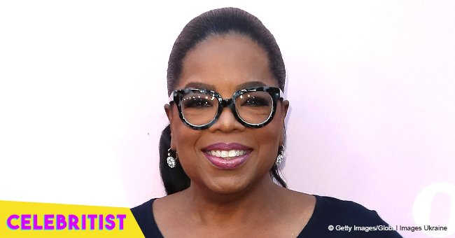 Oprah rocks massive diamond earrings and off-shoulder gown in recent picture