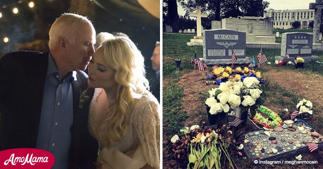 John McCain’s daughter pays emotional tribute to late father from his graveside