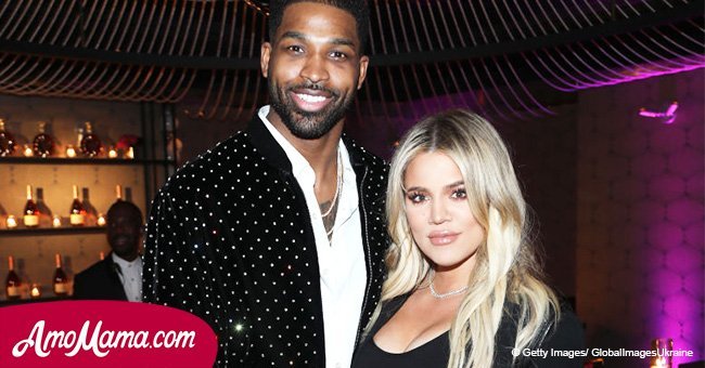 Khloe Kardashian's lingerie only pic in bed with Tristan Thompson shows baby bump in its glory