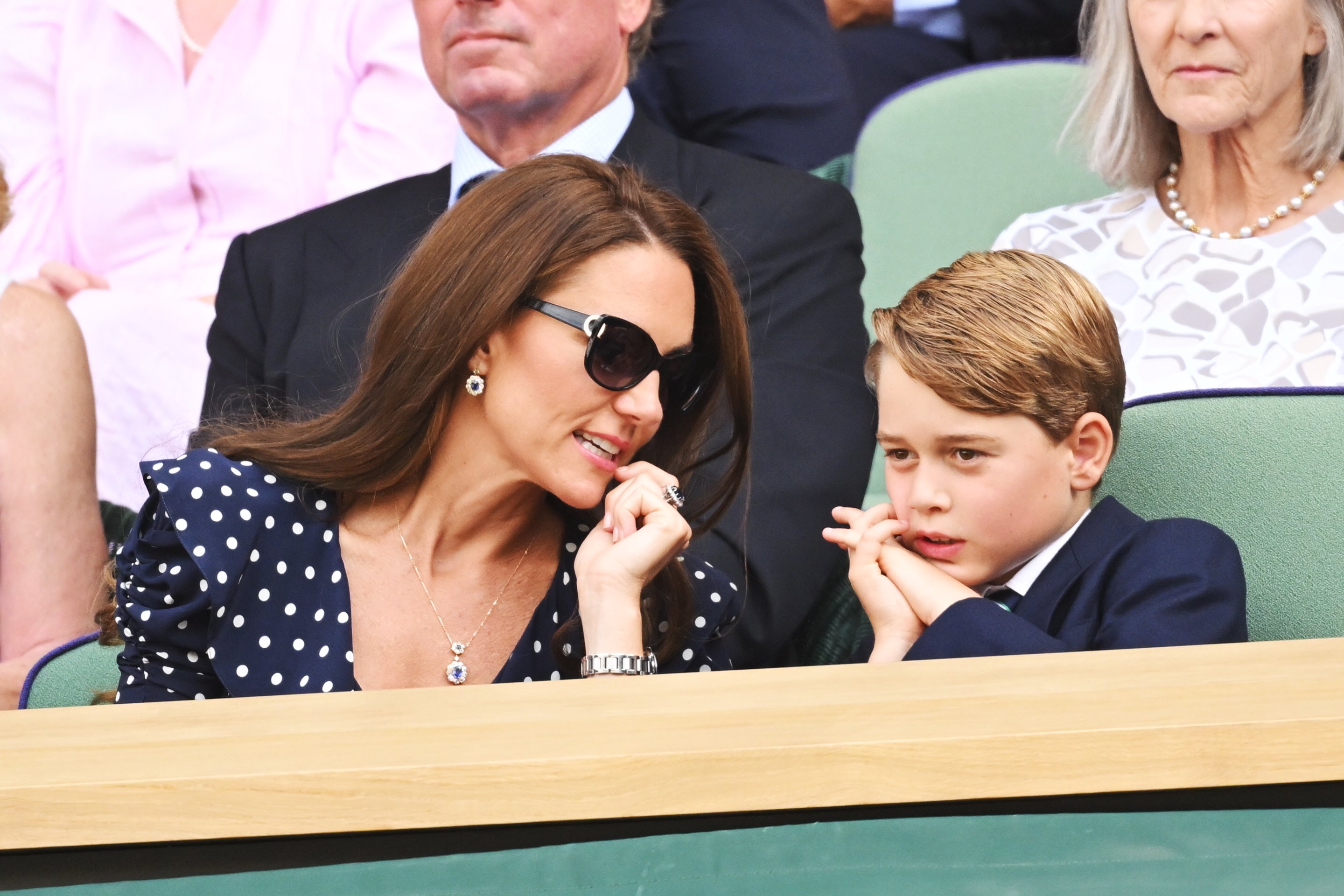 Kate Middleton and Prince George during The Wimbledon Men's Singles final at the All England Lawn Tennis and Croquet Club on July 10, 2022 in London, England.︳Source: Getty Images