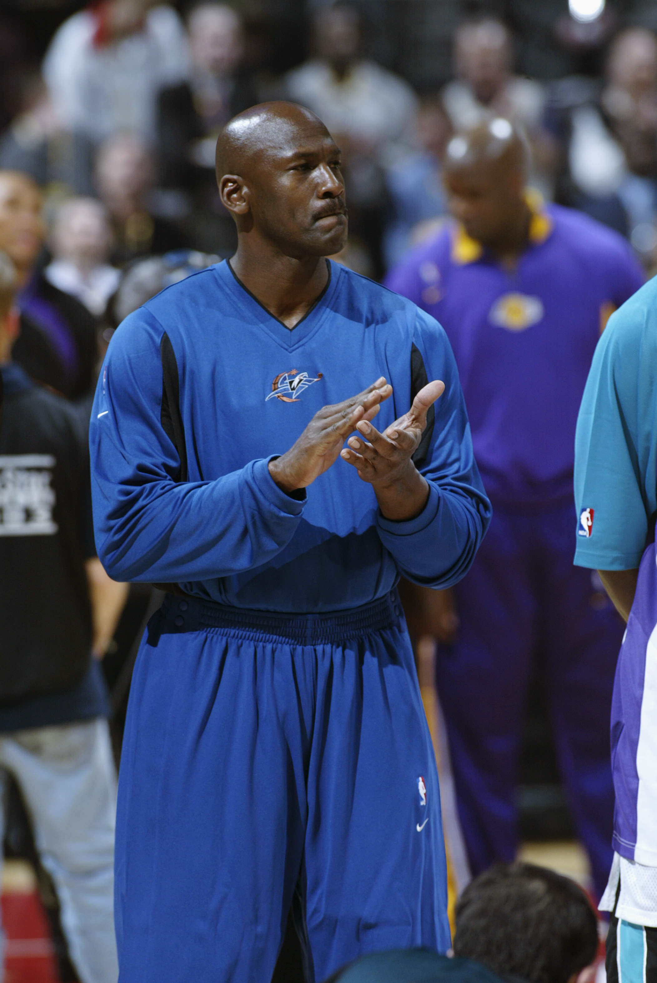 Michael Jordan during introductions at the NBA All-Star Game on February 9, 2003, in Atlanta, Georgia. | Source: Getty Images