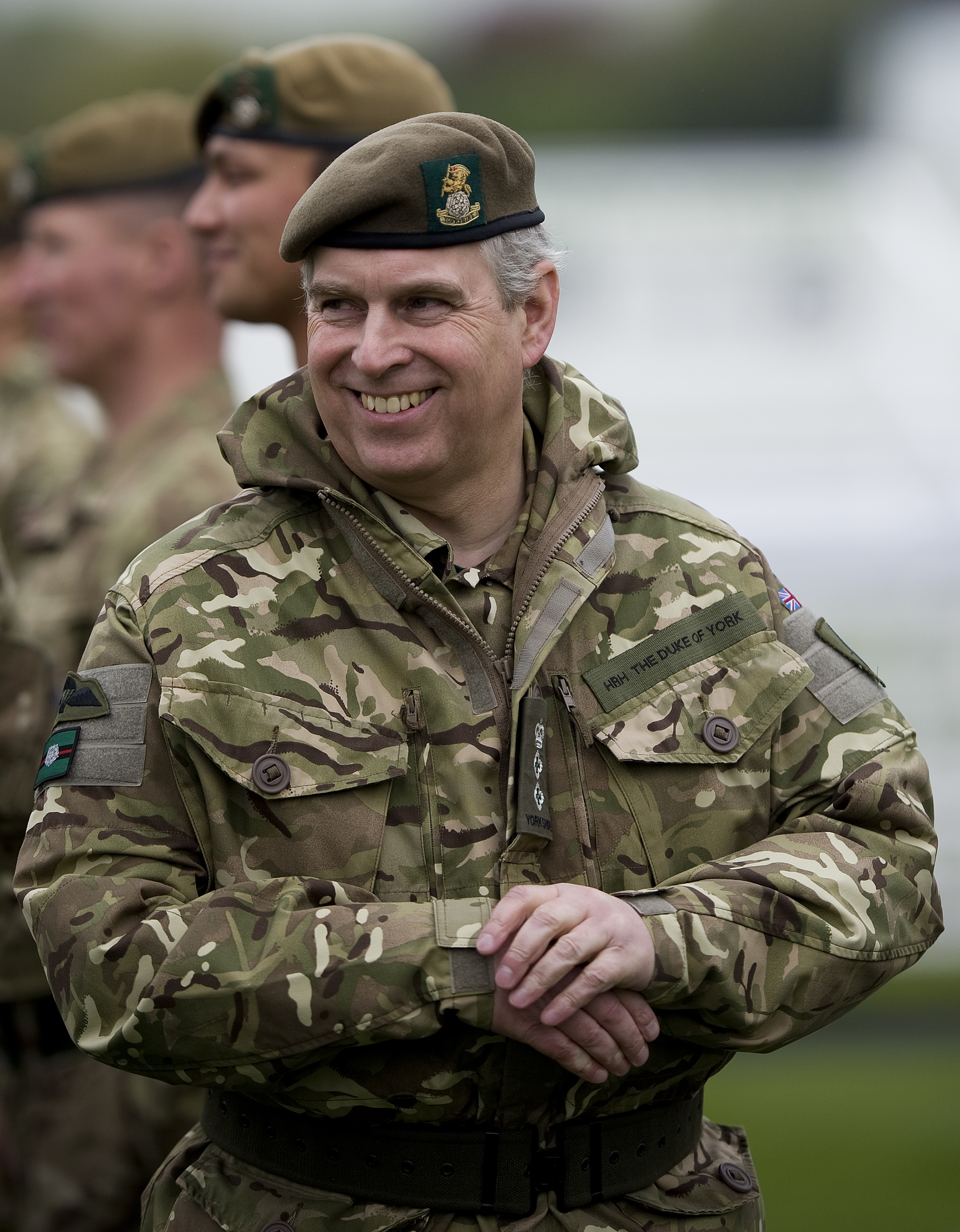 Andrew Mountbatten-Windsor presents Operational Service medals to the 4th Battalion, The Yorkshire Regiment, at York Racecourse on 17 May 2012 in York, England. | Source: Getty Images