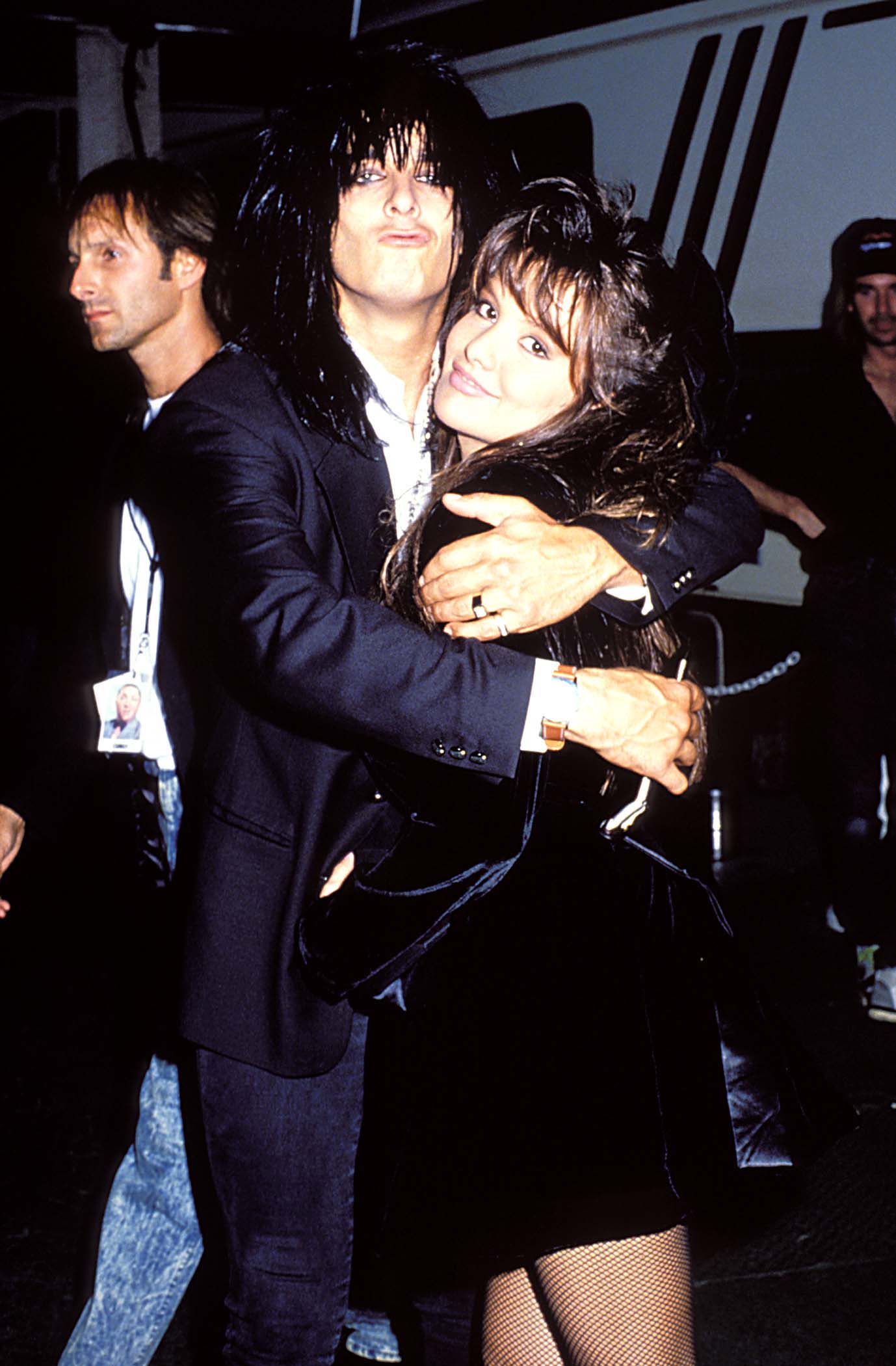 Nikki Sixx and Brandi Brandt at the 1990 MTV Video Music Awards. | Source: Getty Images