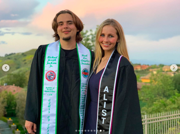 Prince Jackson and his beloved posing in their graduation attire. | Source: Instagram/princejackson