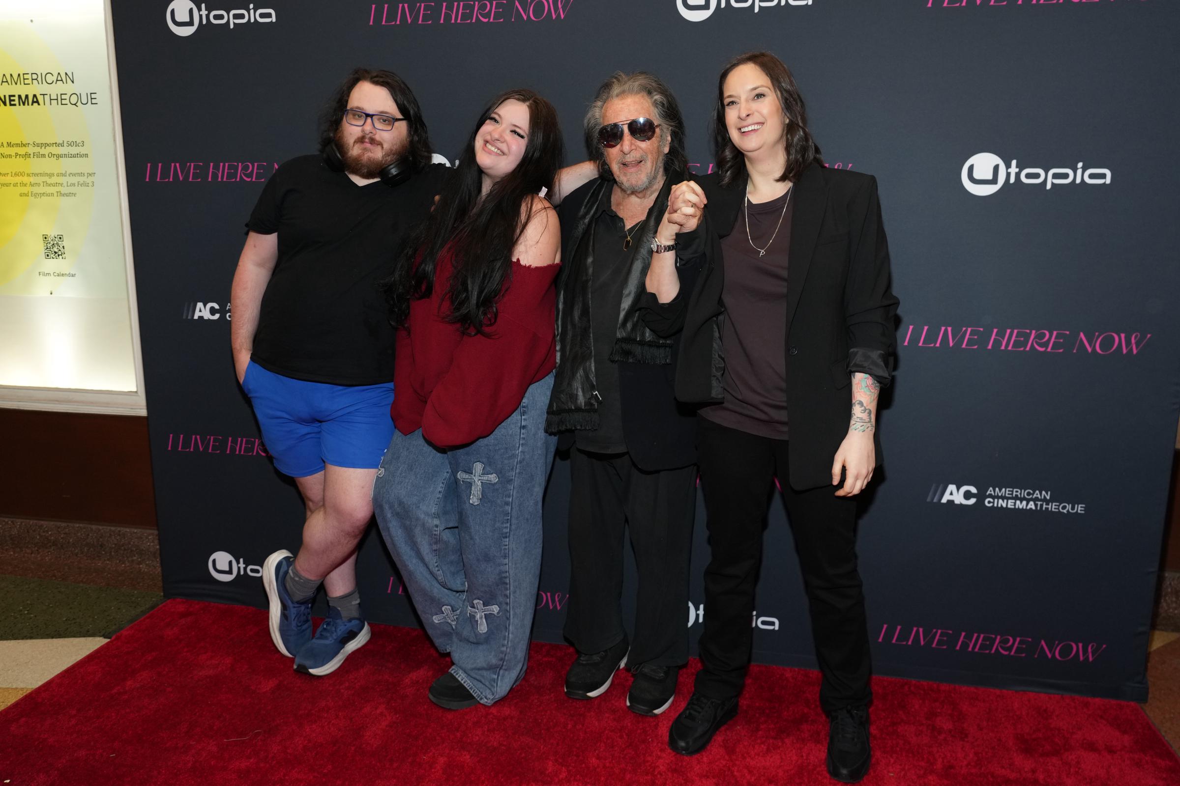 Anton, Olivia, Al and Julie Pacino attend the "I Live Here Now" Los Angeles premiere at the Aero Theatre on March 12, 2026, in Santa Monica, California | Source: Getty Images