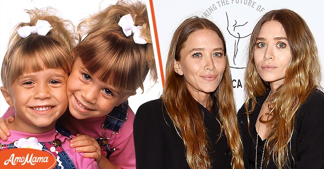 Mary-Kate Olsen and Ashley Olsen on "Full House" [left]. Mary-Kate Olsen and Ashley Olsen attend the Youth America Grand Prix's 20th Anniversary Gala at David H. Koch Theater, Lincoln Center on April 18, 2019 [right]. | Photo: Getty Images