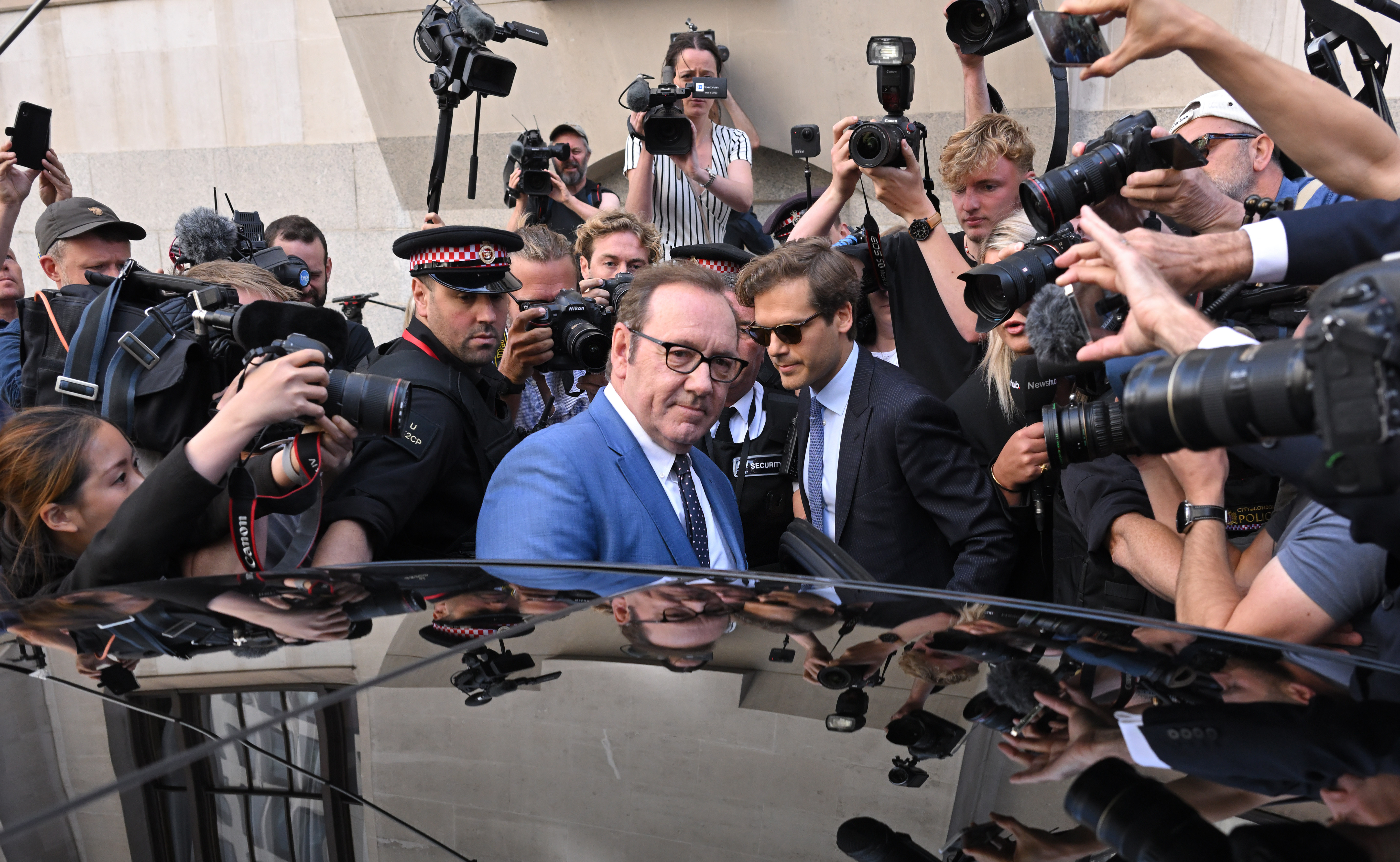 Kevin Spacey leaves the Old Bailey Central Criminal Court on 14 July 2022, in London, England. | Source: Getty Images