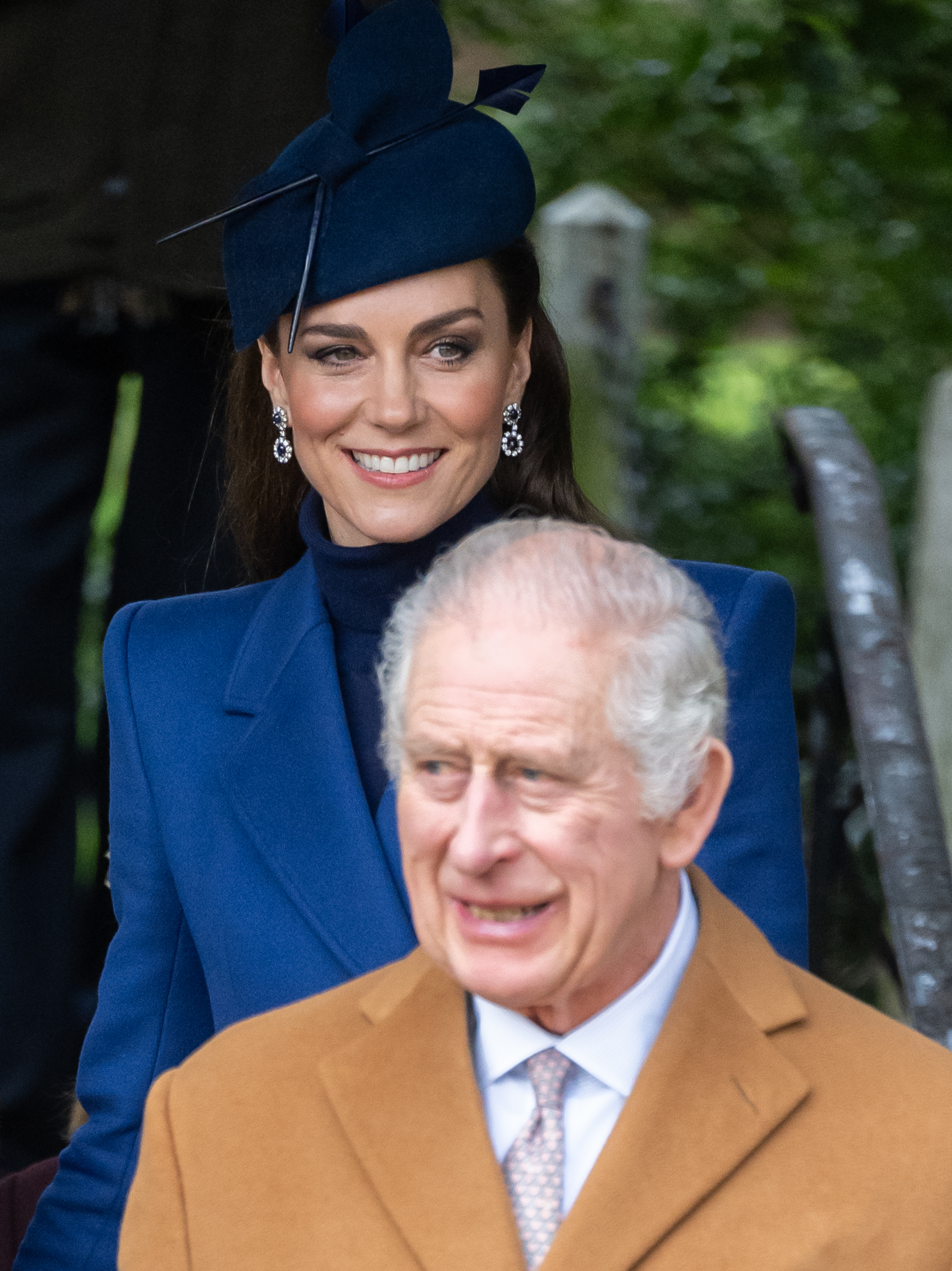 Princess Catherine and King Charles III at the Christmas Morning Service at Sandringham Church on December 25, 2023 in Sandringham, Norfolk | Source: Getty Images