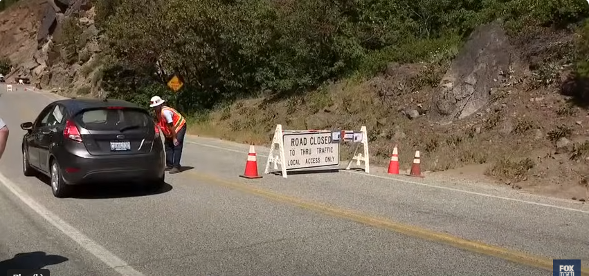 Authorities closed off part of the roadway amid the ongoing manhunt for Travis Decker. | Source: YouTube/fox13seattle