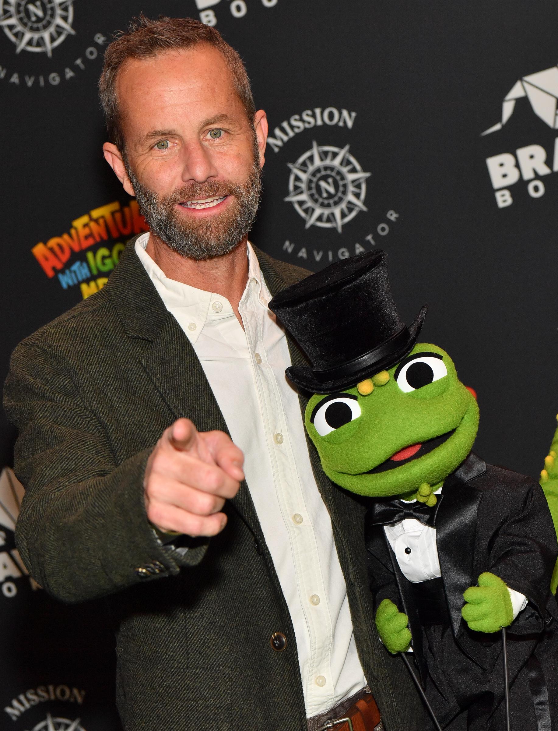 Kirk Cameron and Iggy at the "Adventures of Iggy and Mr. Kirk" premiere on November 14, 2024, in Nashville, Tennessee | Source: Getty Images