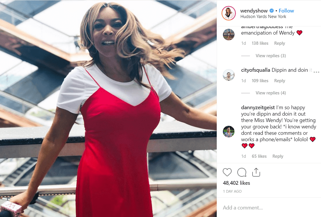 Wendy Williams in the curve-flattering red dress. | Photo: Instagram/Wendy Williams