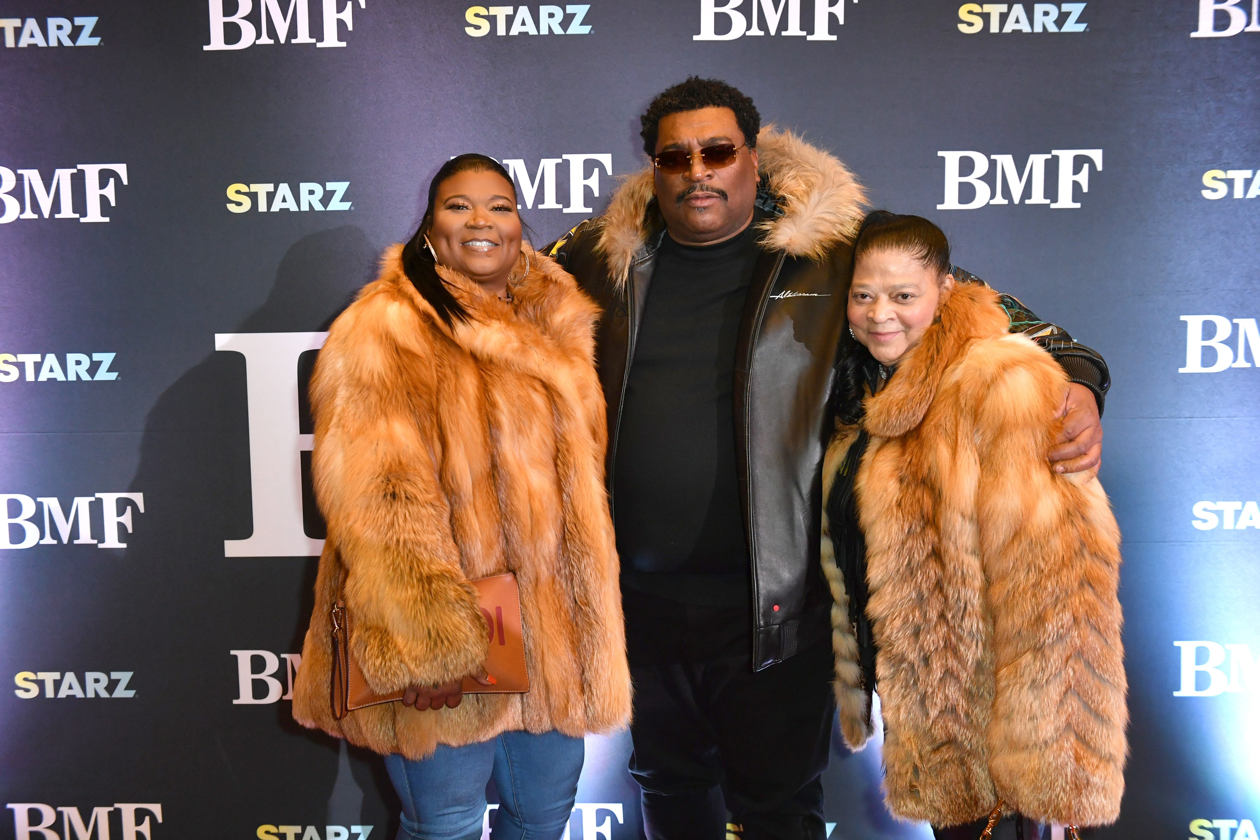 Nicole Flenory, Terry Flenory, and Lucille Flenory at the "BMF" Season 2 screening at Emagine Royal Oak, in Royal Oak, Michigan, on December 13, 2022. | Source: Getty Images