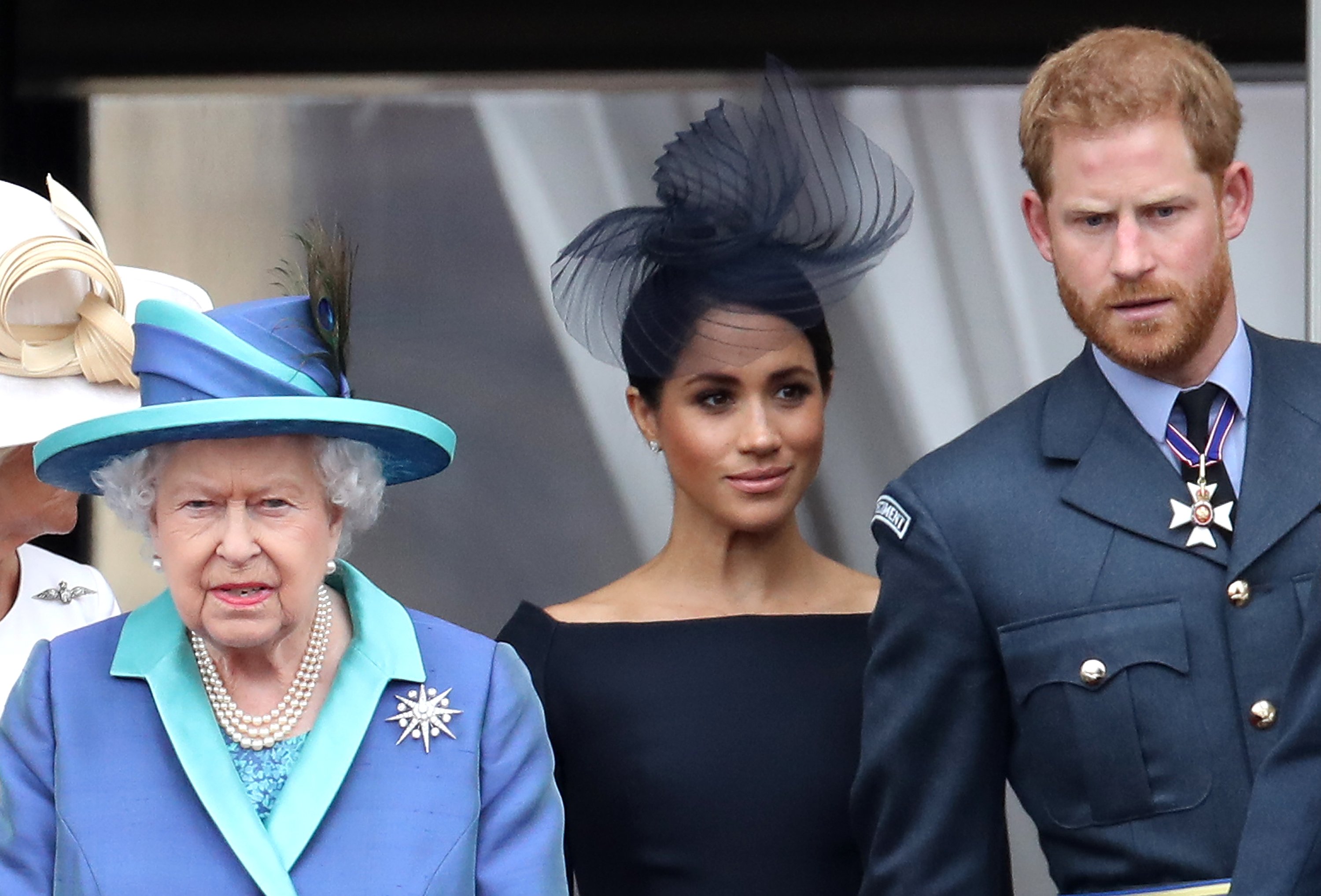 Queen Elizabeth II, Prince Harry and Meghan Markle in London 2018. | Source: Getty Images