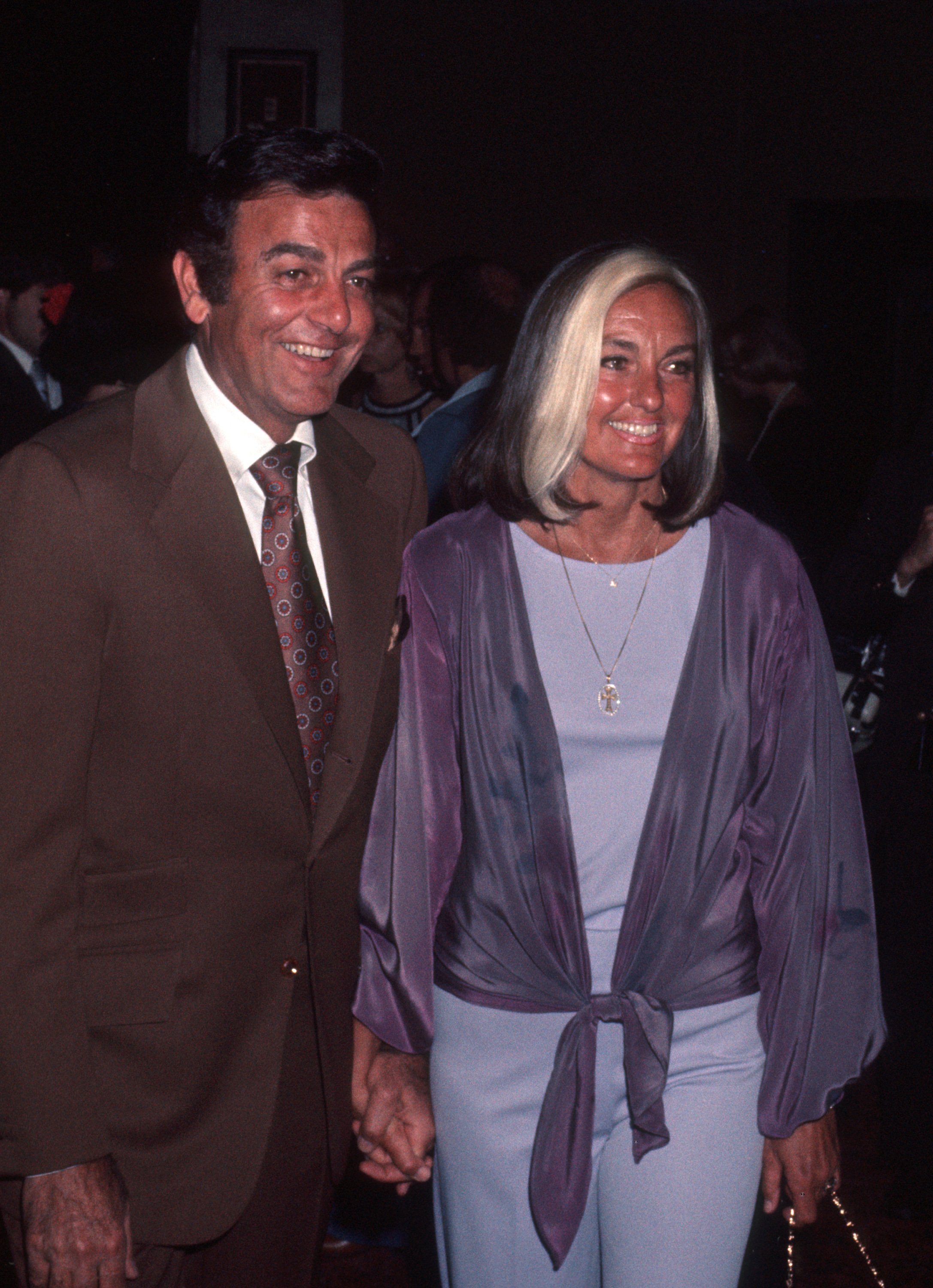 Actor Mike Connors and wife Mary Lou at Sportsman Lodge luncheon on January 1, 1977 |  Source: Getty Images