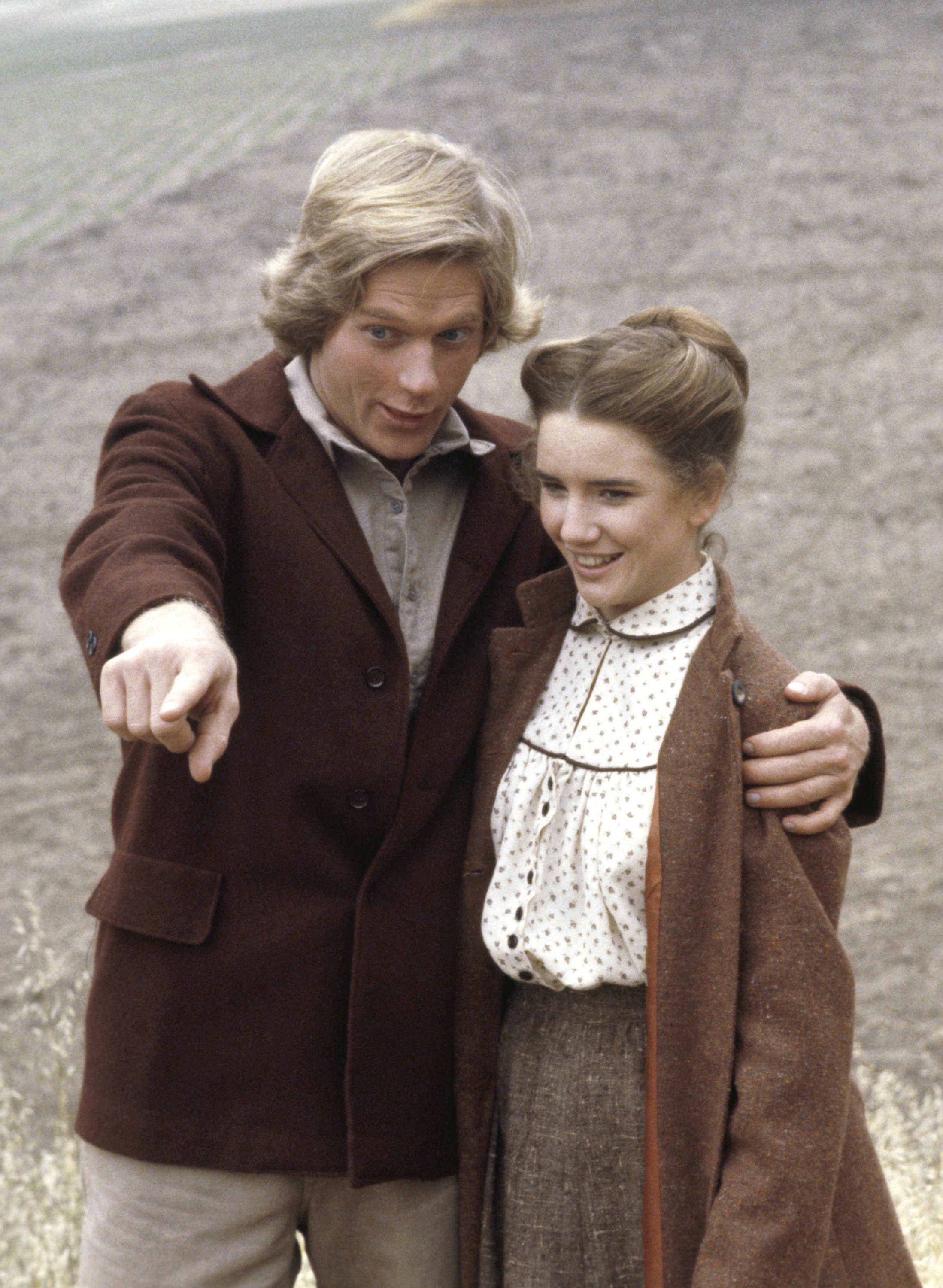 Dean Butler as Almanzo James Wilder, Melissa Gilbert as Laura Elizabeth Ingalls Wilder on an episode of "Little House on the Prairie | Source: Getty Images