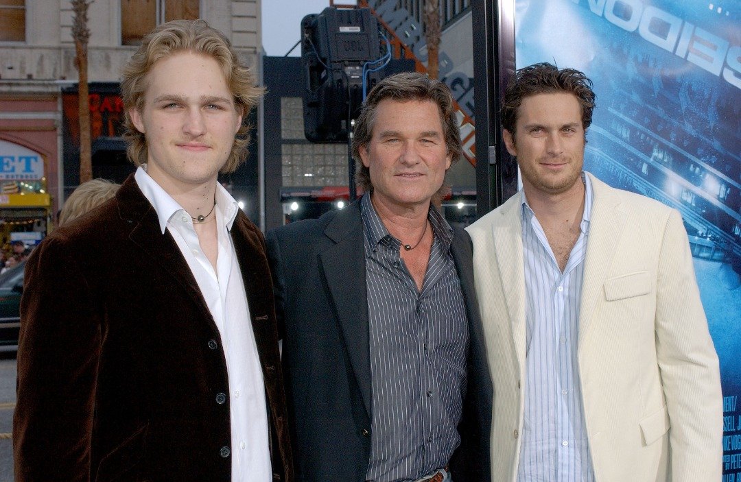 Kurt Russell with son Wyatt Russell, and Oliver Hudson. | Source: Getty Images