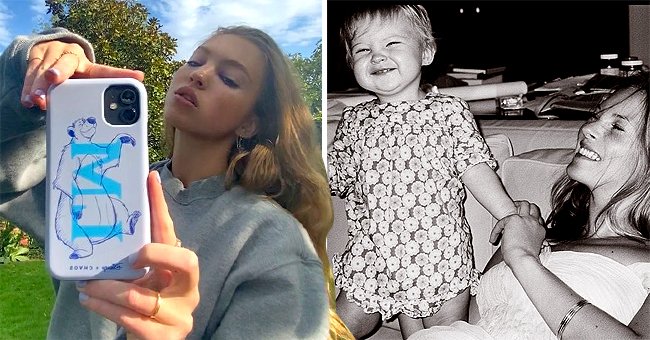Lila Grace Moss advertising the Chaos X Disney classics iPhone case collection and Kate Moss playing with her as a baby. Pics uploaded on October 2020 and January 2021 | Photo: Instagram/lilamoss