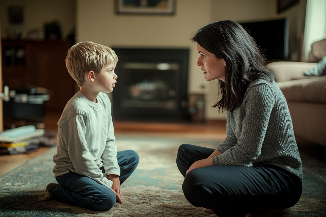 A woman talking to a child | Source: Midjourney