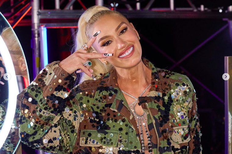 Gwen Stefani posing for a photo on the set of "The Voice," posted on September 22, 2024 | Source: Instagram/nbcthevoice