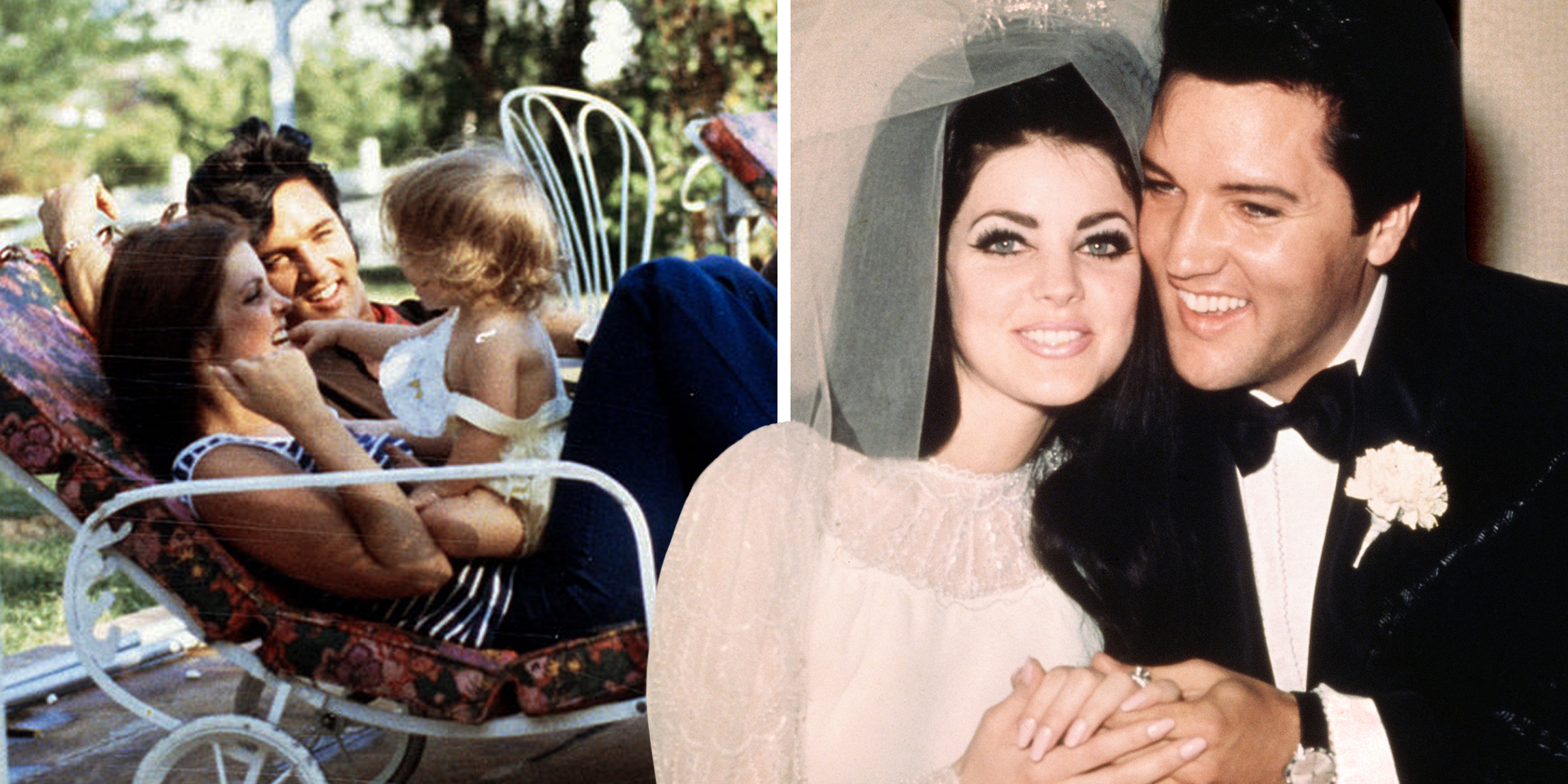 Priscilla, Elvis, and Lisa Marie Presley. | Priscilla and Elvis Presley. | Source: Getty Images