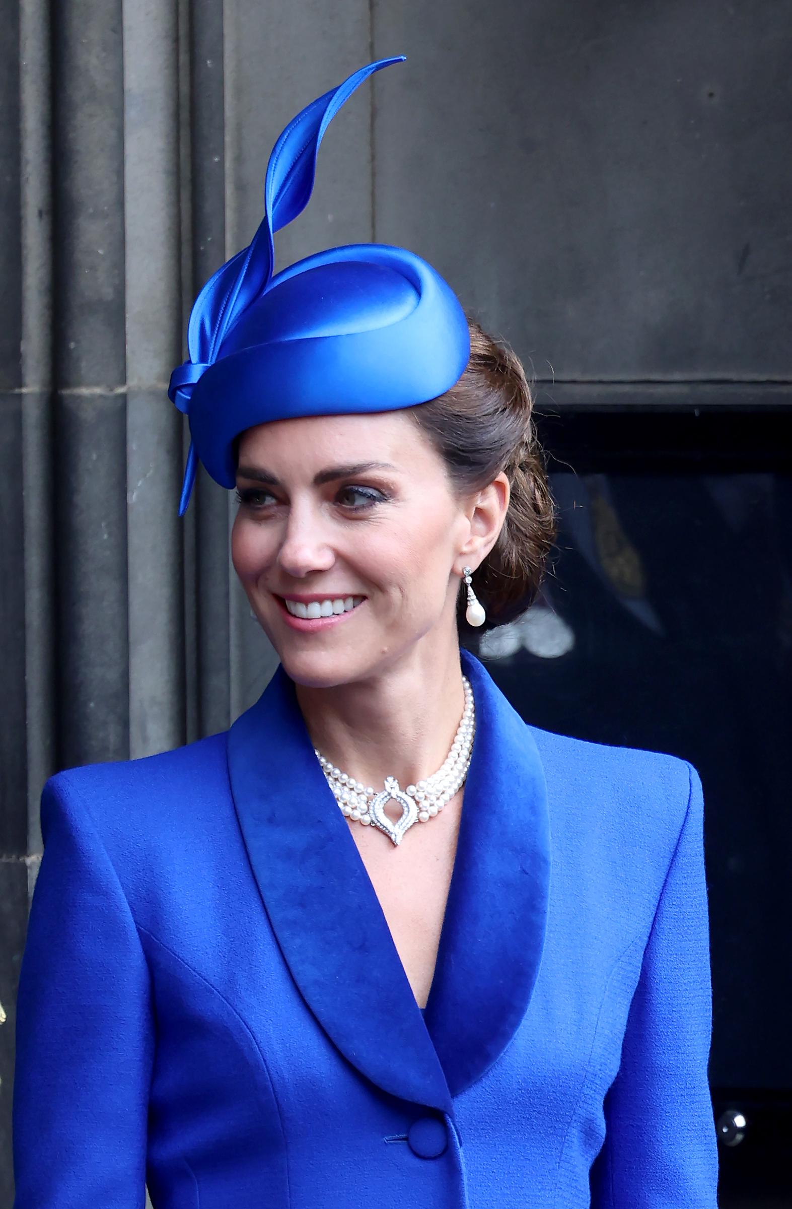 Princess Catherine departs a national service of thanksgiving and dedication to the coronation of King Charles III and Queen Camilla at St Giles' Cathedral in Edinburgh, Scotland, on July 5, 2023 | Source: Getty Images