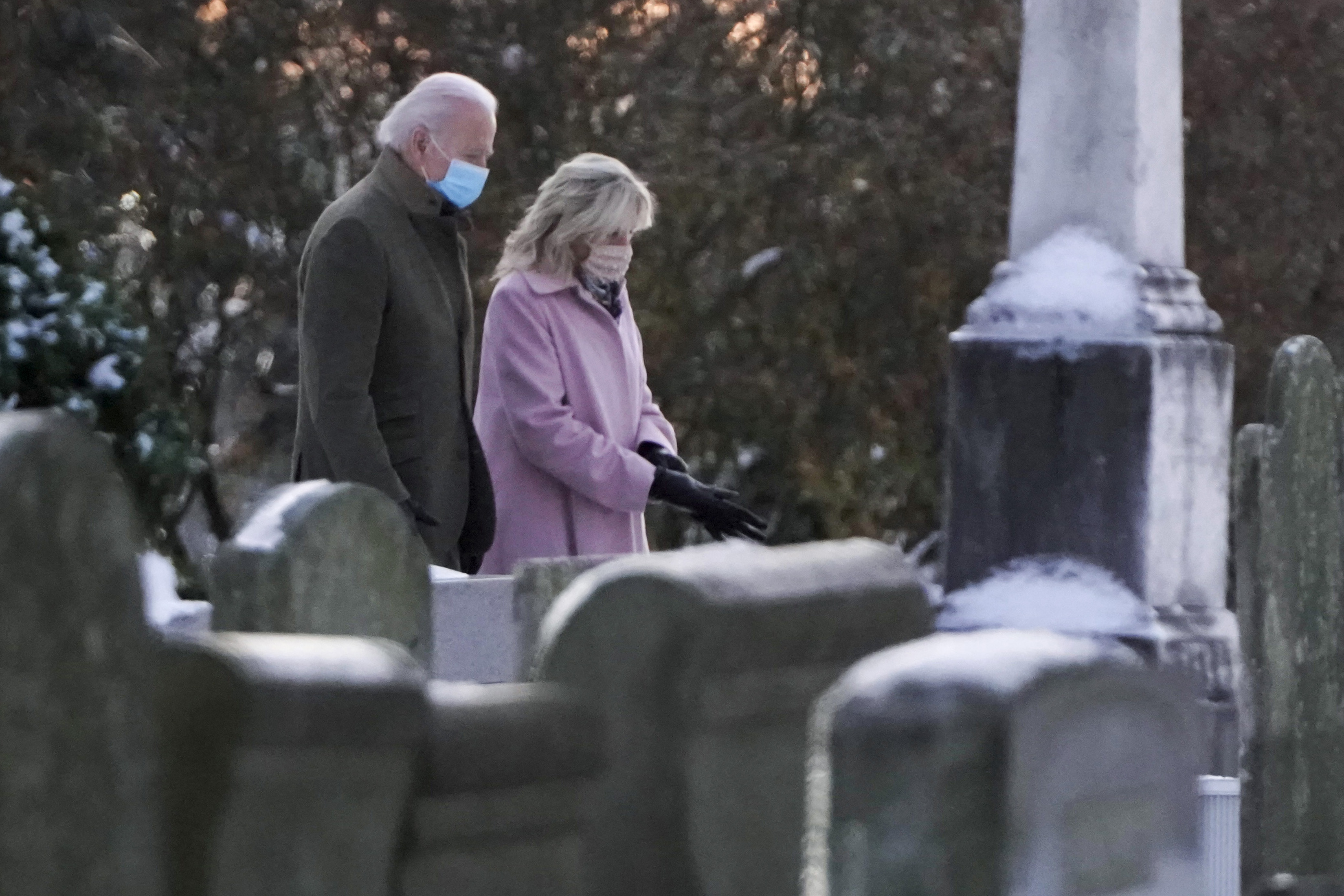 President-elect Joe Biden and Dr. Jill Biden at St. Joseph on the Brandywine for the anniversary of the death of Neilia and Naomi on December 18, 2020, in Wilmington, Delaware | Source: Getty Images