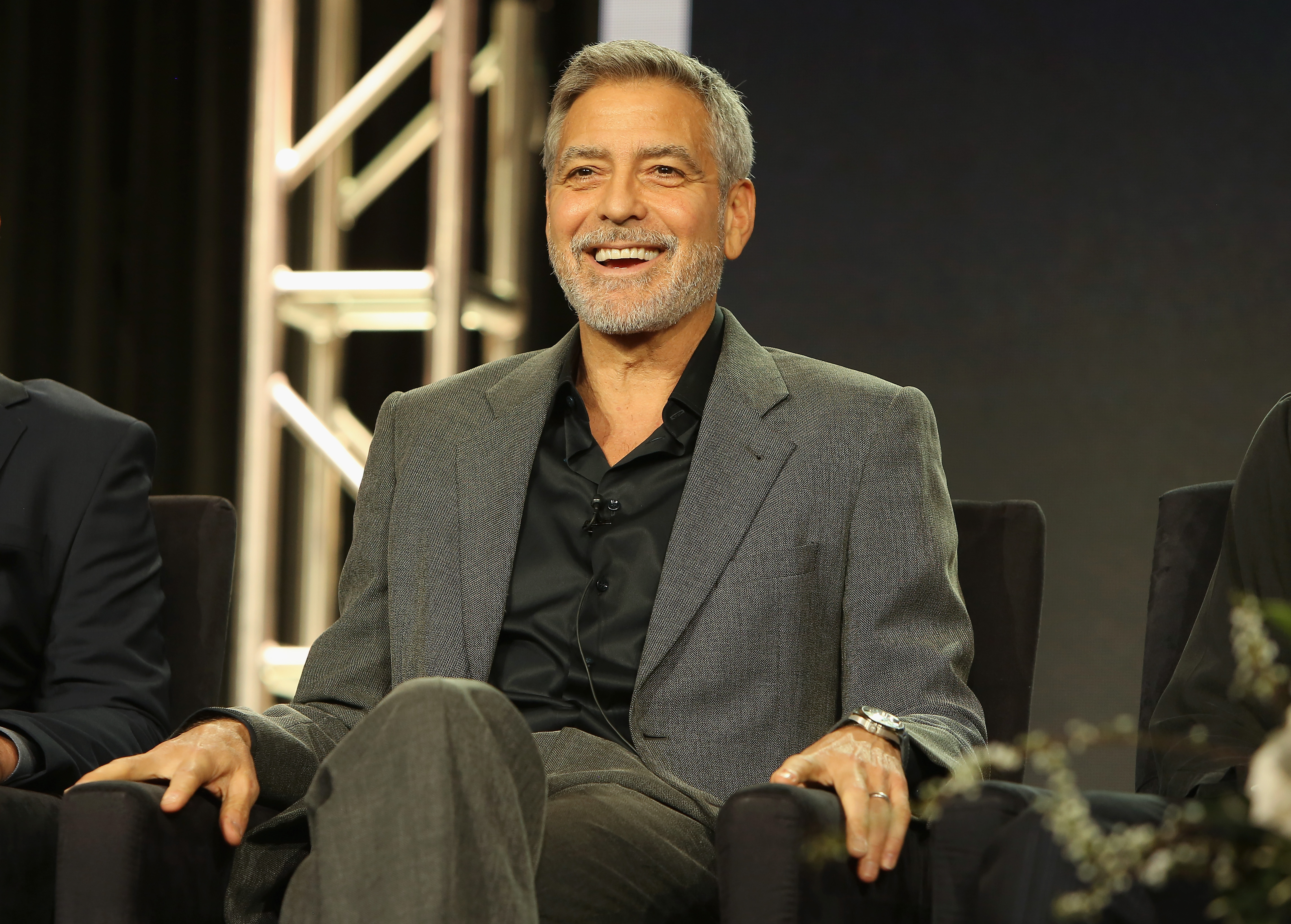 George Clooney of 'Catch 22' speaking onstage during the Hulu Panel on February 11, 2019, in Pasadena, California | Source: Getty Images