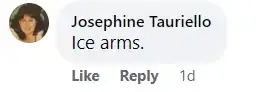 A screenshot of a Facebook comment from Katie Holmes' admirer commenting on her biceps. | Source: facebook.com/DailyMail