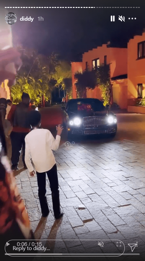 A photo of a luxury Bentley that rap mogul Sean "Diddy" Combs gifted his mom Janice during her 80th birthday party in Los Angeles.  | Photo: Instagram.com/diddy