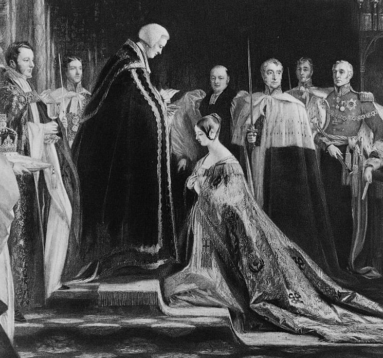 La reina Victoria recibiendo el sacramento en su coronación. | Foto: Getty Images