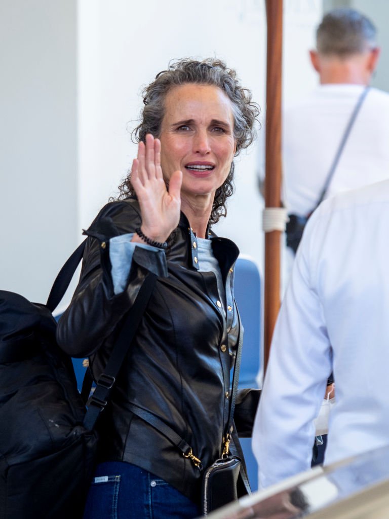  Andie MacDowell is seen at the Martinez Hotel during the 74th annual Cannes Film Festival on July 09, 2021 in Cannes, France. | Source: Getty Images