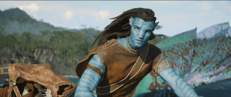 Jake Sully riding a flying fish bird creature in "Avatar: The Way of Water" teaser trailer, released on May 9, 2022 | Source: YouTube.com/Avatar
