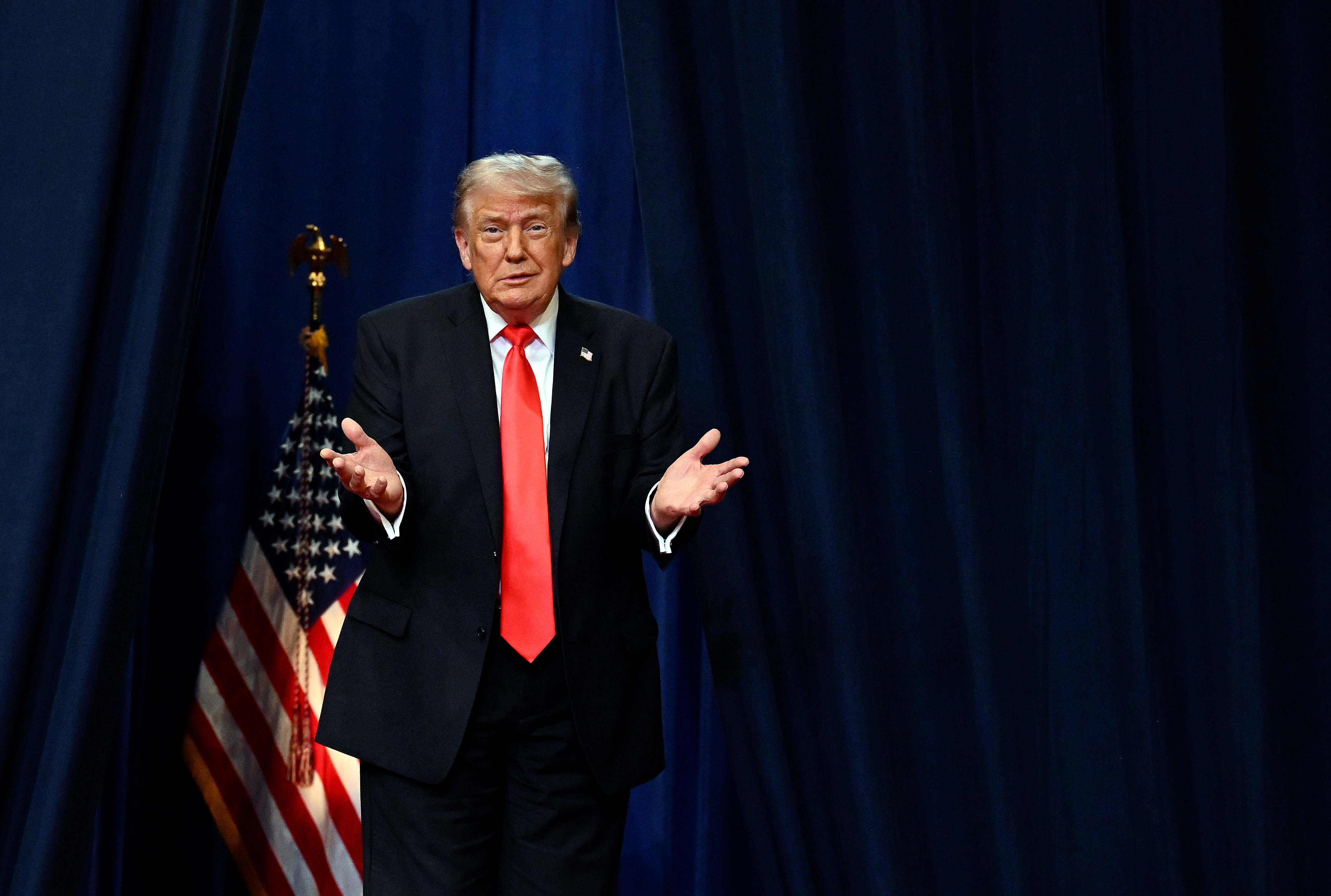 Donald Trump arrives to speak at The Villages Charter School on May 1, 2026 in The Villages, Florida | Source: Getty Images